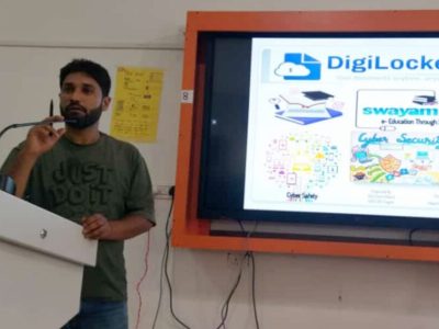 Mr Tariq Bhat (faculty member Department of Computer Science) speak on the eve of Digital J&K week Celebration on the "Use of DigiLocker, e-Education through SWAYAM, & Cyber Security and Hygiene on 28th, July,2022