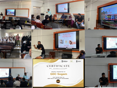 Under the aegis of Meri Maati Mera Desh (MMMD), the college organized a pledge ceremony “Panch Pran Pledge” in the Seminar Hall on 9th August, 2023. The patron of the event was Prof. (Dr.) Shamim Ahmad Dar (the worthy Principal) and the event was organized by the NSS Unit of the college.